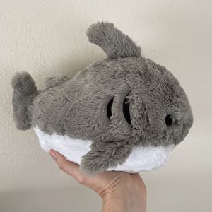 Squishable Great White Shark 12” Plush Animal Gray Stuffed Animal Gray w/ Teeth